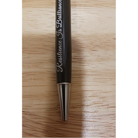 Hand Engraved Quote Pen In Black - Picture 4 of 7